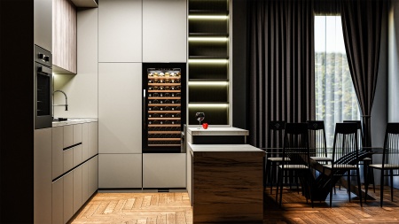 Винный шкаф Meyvel MV66-KBB1 встраиваемый в колонну